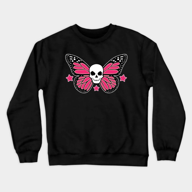 Butterfly Skull Crewneck Sweatshirt by Ellador